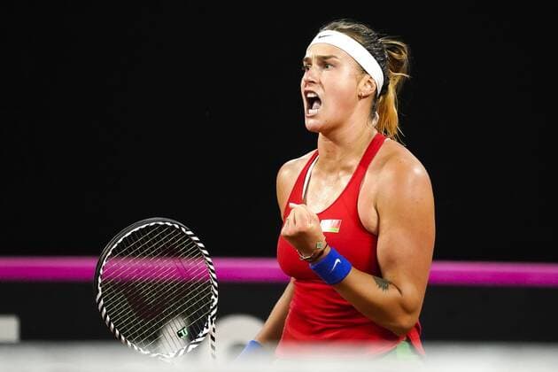 07-02-2020 TENNIS: FED CUP: NEDERLAND-WIT RUSLAND: DEN HAAG Aryna Sabalenka BLR during Fed Cup Netherlands- Belarus on February, 7 2020 in Den Haag Netherlands. Photo by SCS Sander Chamid Fed cup Netherlands-Belarus xVIxANPxSportx xSoenarxChamidxsportfotografiexIVx 405903036