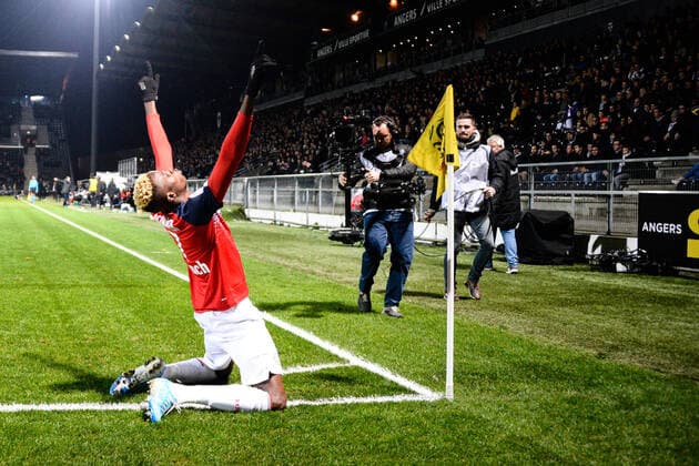 Attitude - Joie de Victor Osimhen ( 7 - LOSC ) - FOOTBALL : SCO Angers vs Lille OSC - Ligue 1 - Angers - 07 02 2020 FedericoPestellini Panoramic 