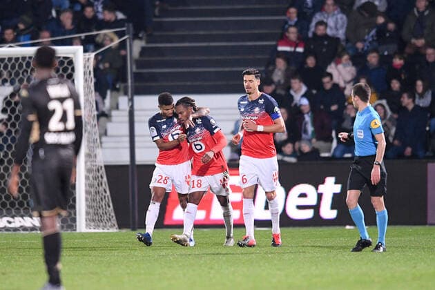 JOIE - 18 RENATO SANCHES (LIL) - 28 REINILDO (LIL) - 06 JOSE FONTE (LIL) FOOTBALL : Angers vs Lille - Ligue 1 Conforama - 07 02 2020 FEP Panoramic 