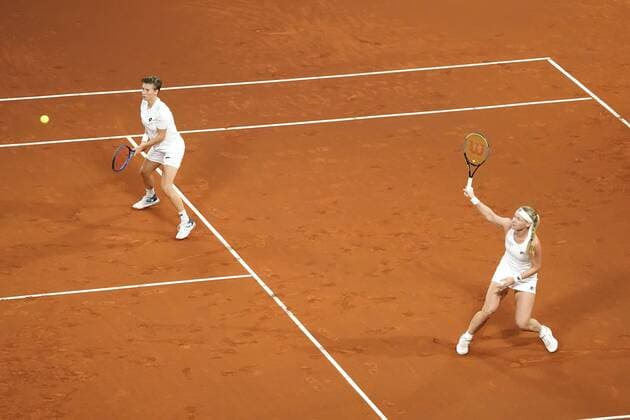 08-02-2020 TENNIS: FED CUP: NEDERLAND-WIT RUSLAND: DEN HAAG Kiki Bertens and Demi Schuurs NED during Fed Cup Netherlands- Belarus on February, 8 2020 in Den Haag Netherlands. Photo by SCS Sander Chamid Fed cup Netherlands-Belarus xVIxANPxSportx xSoenarxChamidxsportfotografiexIVx 405951392