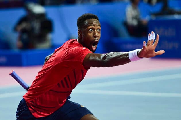 2020 Bilder des Jahres, Sport 02 Februar joie de Gael Monfils (Fra) TENNIS : Open Sud de France 2020 - Finale Simple - Montpellier - 09 02 2020 JBAutissier Panoramic 