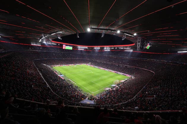 Fussball Bundesliga FC Bayern München - RB Leipzig 0:0 Die Allianz Arena von innen - ausverkauft mit 75 000 Zuschauern - Übersicht Totale München Bayern Deutschland Allianz Arena *** Football Bundesliga FC Bayern München RB Leipzig 0 0 The Allianz Arena sold out from the inside with 75 000 spectators Overview Total Munich Bayern Deutschland Allianz Arena