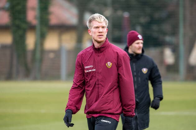 Trainingseinheit am Nachmittag. Im Bild: Simon Makienok. 10.02.2020; Fußball; 2. Bundesliga; Saison 2019 2020; Trainingsplatz Großer Garten, SG Dynamo Dresden