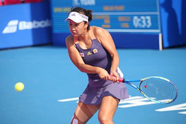 Peng Shuai, CHN, during first round of 2020 Thailand Open in Hua Hin, 11 02 2020; -