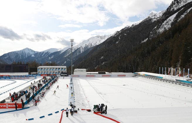 BIATHLON - IBU World Championships Antholz 2020 ANTHOLZ,ITALY,12.FEB.20 - BIATHLON - IBU World Championships 2020, preview. Image shows overview of the finish stadium. GEPAxpictures xAndreasxPranter