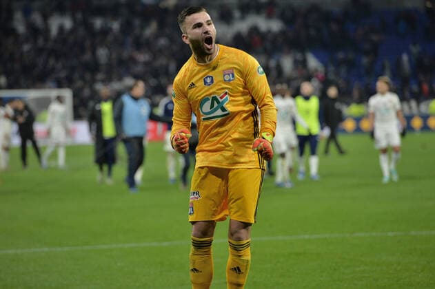 Joie de Anthony Lopes (lyon) FOOTBALL : Lyon vs Marseille - Coupe de France - 1 4 finale - 12 02 2020 FredericChambert Panoramic 