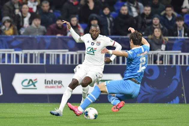 Karl Toko Ekambi (lyon) vs Hiroki Gonzalez (marseille) FOOTBALL : Lyon vs Marseille - Coupe de France - 1 4 finale - 12 02 2020 FredericChambert Panoramic 