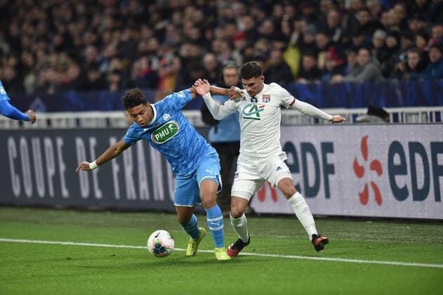 Houssem Aouar (lyon) vs Boubacar Kamara (marseille) FOOTBALL : Lyon vs Marseille - Coupe de France - 1 4 finale - 12 02 2020 FredericChambert Panoramic 