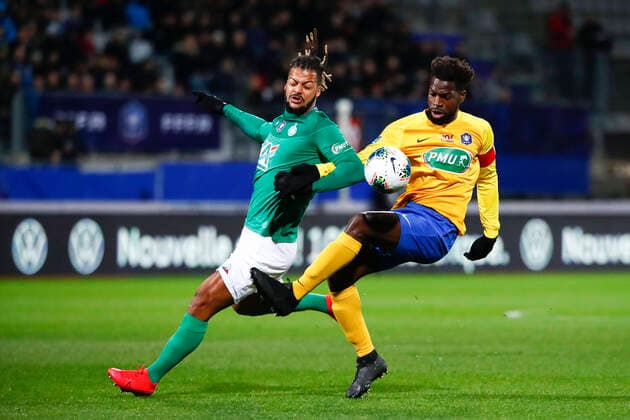 Lois Diony (Saint Etienne) vs Ismael Gace (Epinal) FOOTBALL : Coupe de France - Epinal vs Saint Etienne - 13 02 2020 GwendolineLeGoff Panoramic 