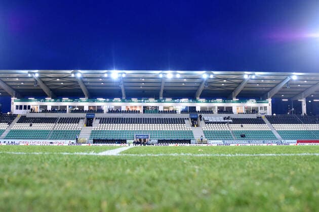 Fußball, Stadiongeschichte Preußen Münster GER, 3.FBL, SC Preussen Muenster vs. FC Wuerzburger Kickers 14.02.2020, Preußenstadion, Münster, GER, 3.FBL, SC Preussen Muenster vs. FC Wuerzburger Kickers, DFL REGULATIONS PROHIBIT ANY USE OF PHOTOGRAPHS AS IMAGE SEQUENCES AND OR QUASI-VIDEO im Bild Haupttribüne im Preußenstadion. Feature Symbol Symbolfoto charakteristisch Detail