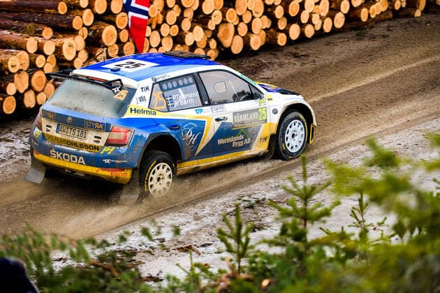 200215 Pontus Tidemand with co-driver Patrik Barth, Toksport WRT, Skoda Fabia R5 evo, WRC2 participates in SS6 Finnskogen 2, in Rally Sweden on February 15, 2020 in Grue, Norway. Photo: Fredrik Karlsson BILDBYRAN kod FK Cop 185 motor motorsport svenska rallyt 2019 rally rally sweden bbeng WRC, Motorsport Rallye, WM *** 200215 Pontus Tidemand with co driver Patrik Barth, Toksport WRT, Skoda Fabia R5 evo, WRC2 participates in SS6 Finnskogen 2, in Rally Sweden on February 15, 2020 in Grue, Norway Photo Fredrik Karlsson BILDBYRAN code FK Cop 185 motor motorsport Swedish rally 2019 rally rally sweden bbeng wrc,  Copyright: FREDRIKxKARLSSON BB200215FK027