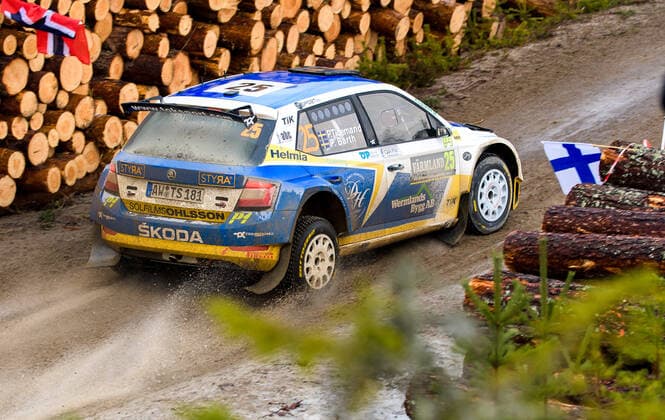 200215 Pontus Tidemand with co-driver Patrik Barth, Toksport WRT, Skoda Fabia R5 evo, WRC2 participates in SS6 Finnskogen 2, in Rally Sweden on February 15, 2020 in Grue, Norway. Photo: Fredrik Karlsson BILDBYRAN kod FK Cop 185 motor motorsport svenska rallyt 2019 rally rally sweden bbeng WRC, Motorsport Rallye, WM *** 200215 Pontus Tidemand with co driver Patrik Barth, Toksport WRT, Skoda Fabia R5 evo, WRC2 participates in SS6 Finnskogen 2, in Rally Sweden on February 15, 2020 in Grue, Norway Photo Fredrik Karlsson BILDBYRAN code FK Cop 185 motor motorsport Swedish rally 2019 rally rally sweden bbeng wrc,  Copyright: FREDRIKxKARLSSON BB200215FK029