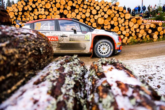 200215 Mads Östberg with co-driver Torstein Eriksen, PH , Citroen C3 R5, WRC2 participates in SS6 Finnskogen 2, in Rally Sweden on February 15, 2020 in Grue, Norway. Photo: Fredrik Karlsson BILDBYRAN kod FK Cop 185 motor motorsport svenska rallyt 2019 rally rally sweden bbeng WRC, Motorsport Rallye, WM *** 200215 Mads Östberg with co driver Torstein Eriksen, PH Sport, Citroen C3 R5, WRC2 participates in SS6 Finnskogen 2, in Rally Sweden on February 15, 2020 in Grue, Norway Photo Fredrik Karlsson BILDBYRAN code FK Cop 185 motor motorsport Swedish rally 2019 rally sweden bbeng wrc,  Copyright: FREDRIKxKARLSSON BB200215FK048