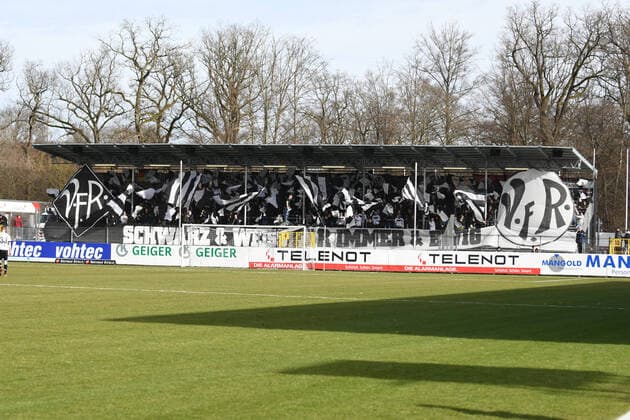 Die Choreographie der Aalener Fans vor dem Spiel, VfR Aalen vs. Kickers Offenbach, Regionalliga Suedwest, Saison 2019 2020, 20. Spieltag, Nachholspiel 15.02..2019, VfR Aalen vs. Kickers Offenbach, Regionalliga Suedwest, Saison 2019 2020, 20. Spieltag, Nachholspiel 15.02..2019 Aalen Copyright: xSchustx Eibner-Pressefotox EP_Schust