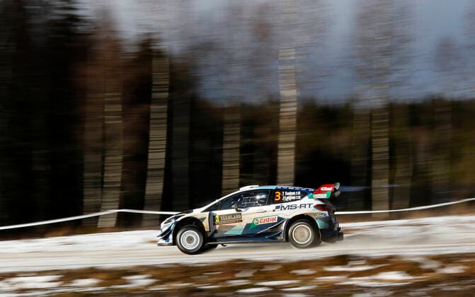 Finland s Teemu Suninen and co-driver Jarmo Lehtinen in their Ford Fiesta WRC, Motorsport Rallye, WM on stage seven of the Rally Sweden, second round of the FIA World Rally Championship in Torsby, Sweden, on Feb. 15, 2020. TORSBY SWEDEN x61460x *** Finland s Teemu Suninen and co driver Jarmo Lehtinen in their Ford Fiesta WRC on stage seven of the Rally Sweden, second round of the FIA World Rally Championship in Torsby, Sweden, on Feb 15, 2020 TORSBY SWEDEN x61460x,  Copyright: xMickexFransson TTx FIA RALLY SWEDEN