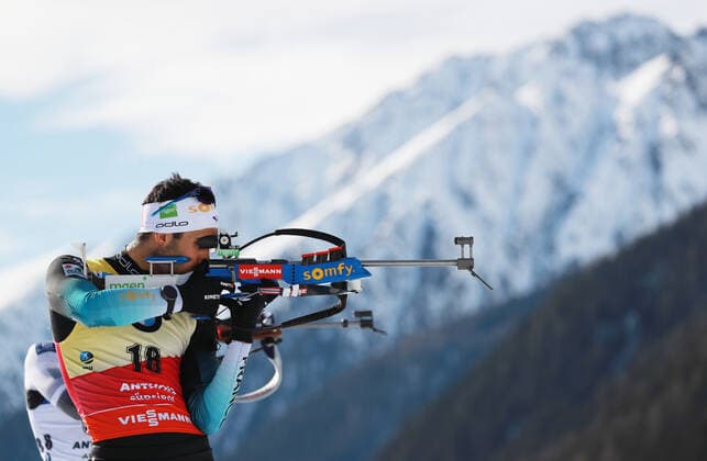 BIATHLON - IBU World Championships Antholz 2020 ANTHOLZ,ITALY,15.FEB.20 - BIATHLON - IBU World Championships 2020, 10km sprint men. Image shows Martin Fourcade (FRA). GEPAxpictures xAndreasxPranter