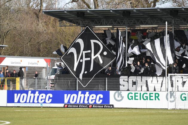Die Choreographie der Aalen-Fans, VfR Aalen vs. Kickers Offenbach, Regionalliga Suedwest, Saison 2019 2020, 20. Spieltag, Nachholspiel 15.02..2019, VfR Aalen vs. Kickers Offenbach, Regionalliga Suedwest, Saison 2019 2020, 20. Spieltag, Nachholspiel 15.02..2019 Aalen Copyright: xSchustx Eibner-Pressefotox EP_Schust