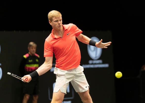 New York Open 2020 semifinals ATP, Tennis Herren 250 Kyle Edmund of Great Britain reacts during semifinal match against Miomir Kecmanovic of Serbia at ATP 250 New York Open 2020 tennis tournament at Nassau Coliseum, Edmund won match Hempstead New York United States Copyright: LevxRadin