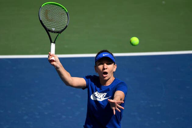 Romanian Simona Halep pictured during a training session ahead of the 2020 Dubai Tennis Championships, in Dubai, United Arab Emirates, Sunday 16 February 2020. YORICKxJANSENS  x2475013x