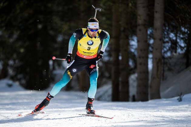 200216 Martin Fourcade of France competes in men s 12,5 km pursuit during the IBU Biathlon World Championships on February 16, 2020 in Antholz. Photo: Joel Marklund BILDBYRAN kod JM 88114 bbeng skidskytte skiskyting biathlon VM skidskytte-VM IBU Biathlon World Championships 2020 Anterselva jaktstart pursuit *** 200216 Martin Fourcade of France competes in mens 12.5 km pursuit during the IBU Biathlon World Championships on February 16, 2020 in Antholz Photo Joel Marklund BILDBYRAN code JM 88114 bbeng biathlon biathlon World Cup biathlon World Cup IBU Biathlon World Championships 2020 Antselva hunt start pursuit,  Copyright: JOELxMARKLUND BB200216JM140