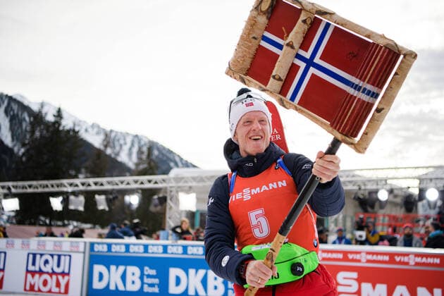 2020 Bilder des Jahres, Sport 02 Februar 200216 Johannes Thingnes Bo of Norway celebrates after the men s 12,5 km pursuit during the IBU Biathlon World Championships on February 16, 2020 in Antholz. Photo: Joel Marklund BILDBYRAN kod JM 88114 bbeng skidskytte skiskyting biathlon VM skidskytte-VM IBU Biathlon World Championships 2020 Anterselva jaktstart pursuit jubel norge *** 200216 Johannes Thingnes Bo of Norway celebrates after the mens 12.5 km pursuit during the IBU Biathlon World Championships on February 16, 2020 in Antholz Photo Joel Marklund BILDBYRAN code JM 88114 bbeng biathlon biathlon World Cup biathlon World Cup IBU Biathlon World Championships 2020 Anterselva hunt start pursuit rejoice norge,  Copyright: JOELxMARKLUND BB200216JM204