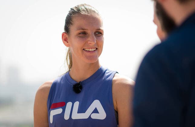 February 16, 2020, Dubai, UNITED ARAB EMIRATES: Karolina Pliskova of the Czech Republic talks to the media during All Access Hour at the 2020 Dubai Duty Free Tennis Championships WTA, Tennis Damen Premier tennis tournament. 2020 Dubai Duty Free Tennis Championships, Tennis, Dubai, Unied Arab Emirates, Feb 16 - ZUMAa181 20200216_zaa_a181_126 Copyright: xAFP7x