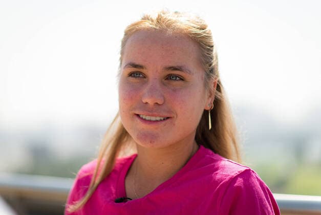 February 16, 2020, Dubai, UNITED ARAB EMIRATES: Sofia Kenin of the United States talks to the media during All Access Hour at the 2020 Dubai Duty Free Tennis Championships WTA, Tennis Damen Premier tennis tournament. 2020 Dubai Duty Free Tennis Championships, Tennis, Dubai, Unied Arab Emirates, Feb 16 - ZUMAa181 20200216_zaa_a181_130 Copyright: xAFP7x
