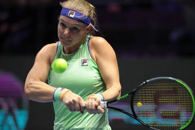 SAINT PETERSBURG, RUSSIA - FEBRUARY 16: Kiki Bertens in action during WTA, Tennis Damen tennis tournament St. Petersburg Ladies Trophy 2020 on February 16, 2020, at Sibur Arena in St.Petersburg, Russia. (Photo by Anatoliy Medved Icon Sportswire) TENNIS: FEB 16 St. Petersburg Ladies Trophy Icon200021652