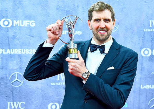 17.02.2020, xlakx, Entertainment, Laureus World - Sports Awards 2020 emspor, v.l.Dirk Nowitzki mit dem Laureus Preis in der Hand bei der Verleihung der 20. Laureus World Sports Awards 2020 in der Verti Music Hall Berlin. Berlin