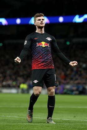 19th February 2020; Tottenham Hotspur Stadium, London, England; UEFA Champions League Football, Tottenham Hotspur versus Red Bull Leipzig; Timo Werner of RB Leipzig celebrates as he scores from the penalty spot for 0-1 in the 58th minute  ActionPlus12212357 ShaunxBrooks