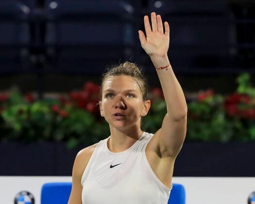Simona Halep (ROU) winkt und bedankt sich bei den Zuschauern, Fans nach dem Sieg Tennis - Dubai Tennis Championships 2020 - WTA, Tennis Damen - Dubai Duty Free Tennis Stadium - Dubai - - United Arab Emirates - 21 February 2020. Copyright: xJuergenxHasenkopfx