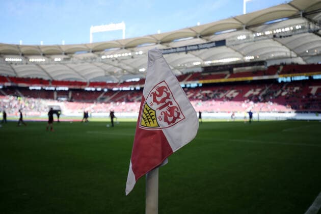 Fußball, Stadiongeschichte VfB Stuttgart VfB Stuttgart - SSV Jahn Regensburg Deutschland, Stuttgart, 22.02.2020, Fussball, 2. Bundesliga, Saison 2019 2020, VfB Stuttgart - SSV Jahn Regensburg: VfB Stuttgart Eckfahne, DFL DFB REGULATIONS PROHIBIT ANY USE OF PHOTOGRAPHS AS IMAGE SEQUENCES AND OR QUASI-VIDEO.