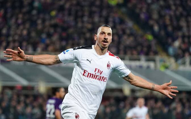 Photo LaPresse - Spada Febraury 22 , 2020 Florence( Italy ) Soccer A.C. Milan- Season 2019-2020 - Serie A Fiorentina vs Milan In the pic: celebrates after scoring Zlatan Ibrahimovic , annulled  Copyright: xSpada LaPressex