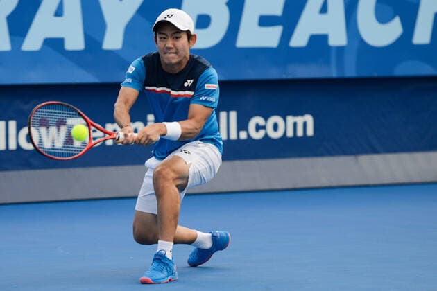 February 22, 2020, Delray Beach, Florida, United Sates: Yoshihito Nishioka of Japan in his semifinal match v. U. Humbert in the Delray Beach Open tennis tournament in Delray Beach Florida. Tennis 2020: Delray Beach Open - ZUMAl132 20200222_zap_l132_001 Copyright: xChristopherxLevyx