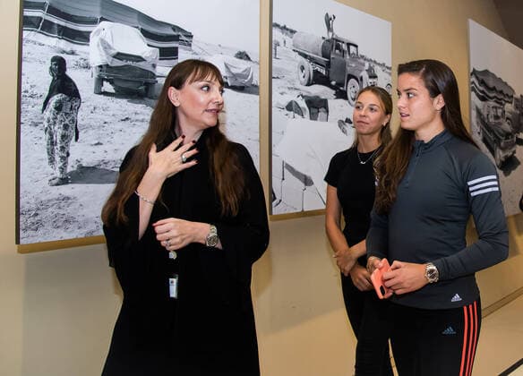 February 23, 2020, Doha, QATAR: Maria Sakkari of Greece & Anett Kontaveit of Estonia visit the Qatar National Museum ahead of the 2020 Qatar Total Open WTA, Tennis Damen Premier 5 tennis tournament 2020 Qatar Total Open, Tennis, Doha, Qatar, Feb 23 - ZUMAa181 20200223_zaa_a181_029 Copyright: xRobxPrangex