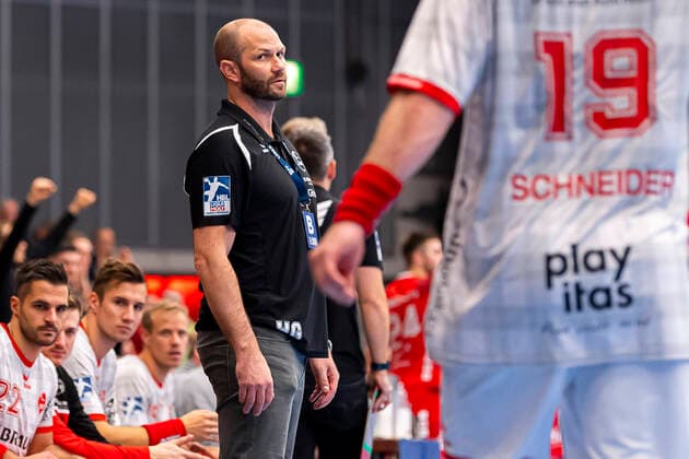 Friesenheim, Deutschland 23. Februar 2020: HBL - 19 20 - Die Eulen Ludwigshafen vs. MT Melsungen Trainer Heiko Grimm (Melsungen) Ludwigshafen-Friesenheim Friedrich-Ebert-Halle Baden-Württemberg Deutschland