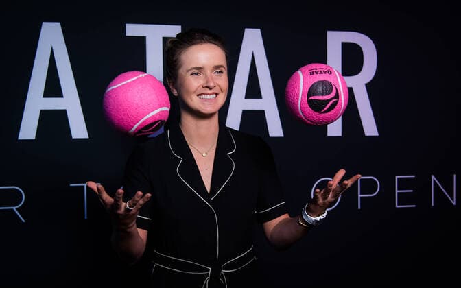 February 23, 2020, Doha, QATAR: Elina Svitolina of the Ukraine in the photo booth ahead of the players party of the 2020 Qatar Total Open WTA, Tennis Damen Premier 5 tennis tournament 2020 Qatar Total Open, Tennis, Doha, Qatar, Feb 23 - ZUMAa181 20200223_zaa_a181_048 Copyright: xRobxPrangex