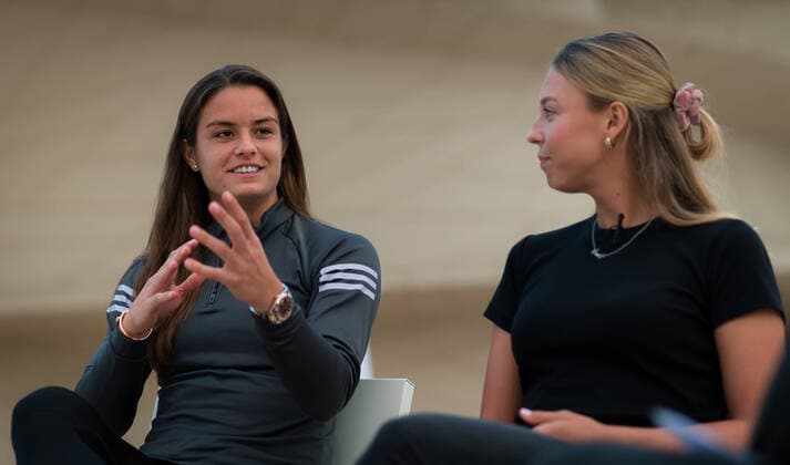 February 23, 2020, Doha, QATAR: Maria Sakkari of Greece & Anett Kontaveit of Estonia visit the Qatar National Museum ahead of the 2020 Qatar Total Open WTA, Tennis Damen Premier 5 tennis tournament 2020 Qatar Total Open, Tennis, Doha, Qatar, Feb 23 - ZUMAa181 20200223_zaa_a181_150 Copyright: xRobxPrangex