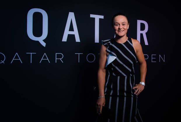 February 23, 2020, Doha, QATAR: Ashleigh Barty of Australia in the photo booth ahead of the players party of the 2020 Qatar Total Open WTA, Tennis Damen Premier 5 tennis tournament 2020 Qatar Total Open, Tennis, Doha, Qatar, Feb 23 - ZUMAa181 20200223_zaa_a181_167 Copyright: xRobxPrangex