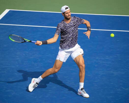 Karen Khachanov Tennis - Dubai Duty Free Tennis Championships - ATP, Tennis Herren - Dubai Duty Free Tennis Stadium - Dubai - - United Arab Emirates - 24 February 2020. Copyright: xJuergenxHasenkopfx