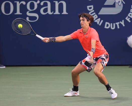 Lorenzo Musetti (ITA) Tennis - Dubai Duty Free Tennis Championships - ATP, Tennis Herren - Dubai Duty Free Tennis Stadium - Dubai - - United Arab Emirates - 24 February 2020. Copyright: xJuergenxHasenkopfx