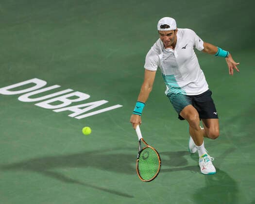 Malek Jaziri Tennis - Dubai Duty Free Tennis Championships - ATP, Tennis Herren - Dubai Duty Free Tennis Stadium - Dubai - - United Arab Emirates - 24 February 2020. Copyright: xJuergenxHasenkopfx