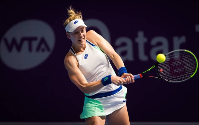 Tennis, WTA-Turnier in Doha February 24, 2020, Doha, QATAR: Alison Riske of the United States in action during her first round match at the 2020 Qatar Total Open WTA, Tennis Damen Premier 5 tennis tournament against Jennifer Brady of the United States 2020 Qatar Total Open, Tennis, Doha, Qatar, Feb 24 - ZUMAa181 20200224_zaa_a181_028 Copyright: xRobxPrangex