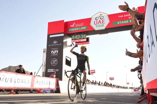 Photo LaPresse - Massimo Paolone February 25, 2020 Dubai (United Arab Emirates) Cycling UAE Tour 2020 - The Emirates Stage 3 - From Al Qudra Cycle Track to Jebel Hafeet - 114,33 miles In the pic: YATES Adam(GBR)(MITCHELTON - SCOTT)  Copyright: xLaPresse xMassimoxPaolonex