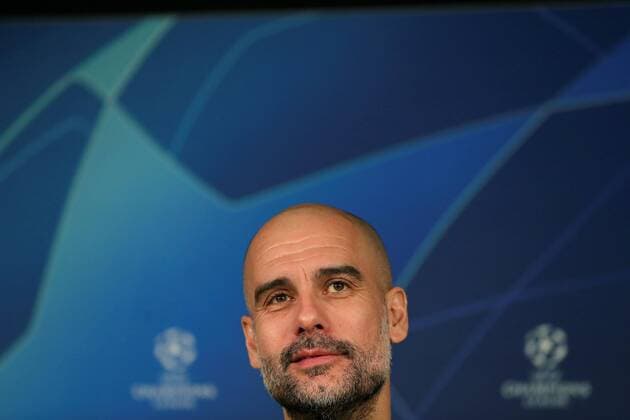 Manchester City s head coach, Pep Guardiola, attends a press conference, PK, Pressekonferenz at Santiago Bernabeu stadium in Madrid, Spain, 25 February 2020. Manchester City will be facing Real Madrid in the first leg match of the Champions League round of 16 match 26 February 2020. Manchester City presser !ACHTUNG: NUR REDAKTIONELLE NUTZUNG!  Copyright: xJuanjoxMartinx GRAF6568 20200225-637182573843276047