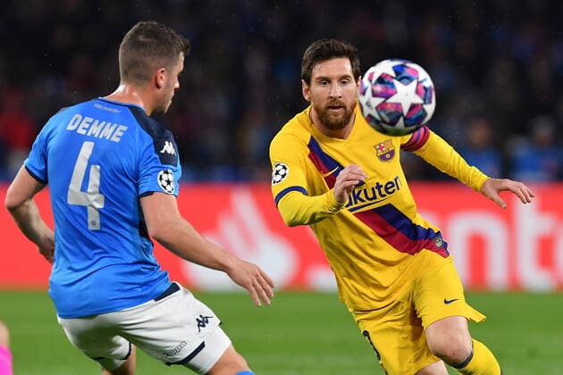 As Napoli 25 02 2020 - Champions League Napoli-Barcellona foto Antonello Sammarco Image nella foto: Lionel Messi-Diego Demme 