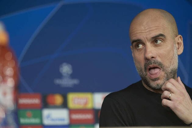 February 25, 2020, Madrid, Madrid, Spain: Pep Guardiola during a press conference, PK, Pressekonferenz ahead of their UEFA Champions League round of 16 first leg match against Real Madrid at Santiago Bernabeu Stadium on February 25, 2020 in Madrid, Spain Manchester City Press Conference  - ZUMAg15_ 20200225_zaf_g15_052 Copyright: xJackxAbuinx