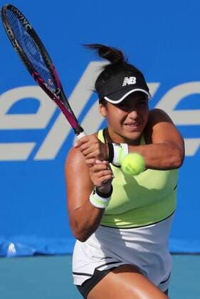 Tennis player British Heather Watson returns a ball to Kateryna Bondarenko, from Ukraine, during a game of the Mexican Tennis Open held in Acapulco, in the state of Guerrero, Mexico, 26 February 2020. EFE David Guzmán Mexican Tennis Open in Acapulco !ACHTUNG: NUR REDAKTIONELLE NUTZUNG!  Copyright: xDavidxGuzmanx MEX6164 20200227-637183632882163511
