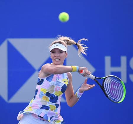 (200227) -- ACAPULCO, Feb. 27, 2020 -- Katie Boulter of Britain hits a return during the women s singles second round match between Zhu Lin of China and Katie Boulter of Britain at the 2020 WTA, Tennis Damen Mexican Open tennis tournament in Acapulco, Mexico, Feb. 26, 2020. ) (SP)MEXICO-ACAPULCO-TENNIS-WTA-MEXICAN OPEN-DAY 3 XinxYuewei 