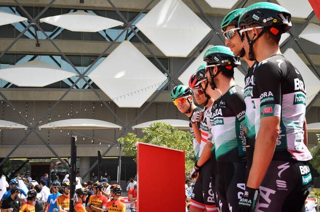Photo LaPresse - Massimo Paolone February 27, 2020 Abu Dhabi (United Arab Emirates) Cycling UAE Tour 2020 - Al Ain Water Stage 5 - From Al Ain to Jebel Hafeet - 100,66 miles In the pic: BORA - HANSGROHE(GER)  Copyright: xMassimoxPaolone LaPresse LaPressx